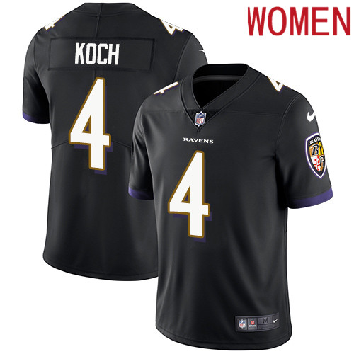 2019 Women Baltimore Ravens #4 Koch black Nike Vapor Untouchable Limited NFL Jersey->women nfl jersey->Women Jersey